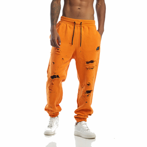 Wholesale Jogger Distress Sweatpants Men Winter Streetwear Windproof Distressed Fleece <b>Trouser</b> Pajama - Product Image 3