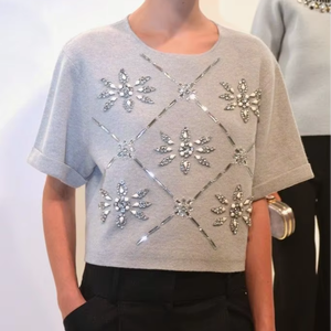 Vente en gros de hauts de gamme pour femmes, hauts sans manches à paillettes et perles, robe de soirée, prix d'usine - Product Image 1