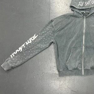 Sudadera con Capucha de Lujo para Hombre, 100% Algodón, Tallas Grandes, 400GSM, Corte Holgado, con Pedrería, Venta al por Mayor - Product Image 5