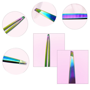 1pc Silver Eyebrow Tweezer Flat Tip Eyelash Extension Tweezers Stainless Steel Brow Hair Remove Trimming Clips Makeup Tools - Product Image 2