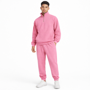 Conjunto Deportivo de Forro Polar con Capucha y Cierre de Cremallera, Estampado y Sólido, Unisex, Ecológico, Cálido, Suave, Informal, para Hombre, Ropa de Moda de Invierno, Nuevo - Product Image 2