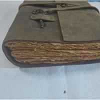 Carnet en cuir pur fait main avec papier vintage à bords festonnés, journal d'écriture antique de qualité supérieure