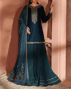 Salwar Kameez de Rayón para Mujer, Estampado Floral, Corte Holgado, Estilo Tradicional Indio-Pakistaní, Largo hasta el Tobillo, Ropa Casual - Product Image 3