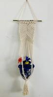 Porte-plante en macramé avec panier tissé jaune, style moderne, plante suspendue d'intérieur pour le salon, décoration de la maison, anniversaire
