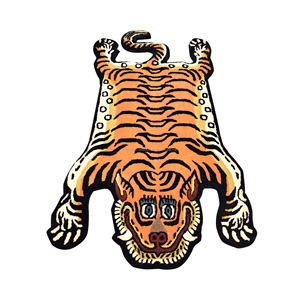 Hand Tufted Wool <b>Tibetan</b> <b>Tiger</b> Shape Animal <b>Rug</b>-Custom Low Pile Hallway Pattern Manufacturer India - Product Image 4