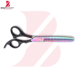 Ciseaux à cheveux multi-couleurs avec manche en plastique noir, ciseaux professionnels pour coiffeurs - Product Image 6