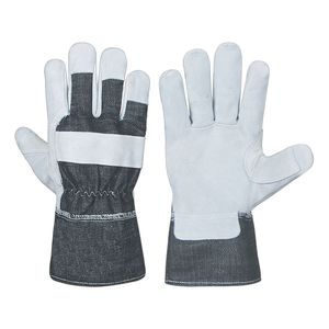 OEM Style High Quality Nitrile and Leather Double Palm <b>Gloves</b> Comfortable White Cotton Oil Field Working <b>Gloves</b> - Product Image 3