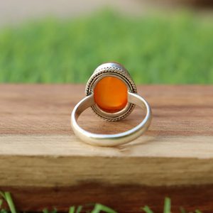 Carnelian Gemstone Midi <b>Ring</b> 925 Sterling Silver <b>Dainty</b> Carnelian <b>Ring</b> Christmas Valentine Anniversary Gift <b>Ring</b> For Her - Product Image 4