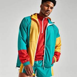 Custom Lightweight Men's Nylon Windbreaker Shorts Set High Quality Windproof Design Plus Size Stylish Side Button Short Set - Product Image 1