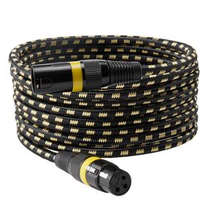 Confezione da 6 Cavi XLR da 7,6 m, Placcati in Oro, a 3 Pin, per Microfono e Altoparlante, Cavi Bilanciati Schermati Maschio-Femmina per Microfoni - Product Image 1