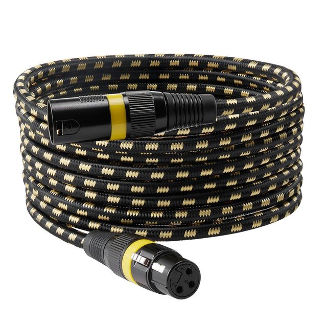 6 Pack 25 ft XLR Cable Gold-Plated 3-Pin Microphone Speaker Cord Wires Shielded Balanced DMX Male/Female Model D0100X3L6U2