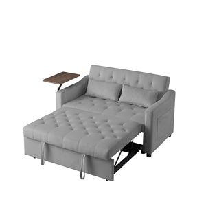 Divano Letto in Velluto Grigio - Product Image 6
