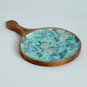 Premium Wood Enamel Serving Platter Handmade Table <b>Decor</b> Tray Wholesale Supplier Exporter - Product Image 2