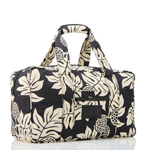 Floral Pattern Polyester Duffel Bag With Zippered Pocket Portable Fashionable Travel Design - Product Image 2
