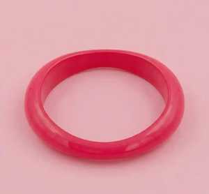 MN Exports MNE-685 Pink Acrylic <b>Bangle</b> <b>Bracelet</b> Classic Round Resin Islamic Unisex Fashion Gift Jewelry Accessory - Product Image 1