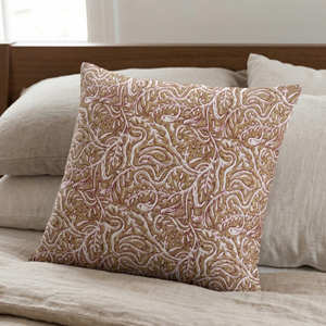 Funda de cojín con estampado a mano indio, diseño de rombos, estilo contemporáneo global, 50 × 50 cm - Product Image 4