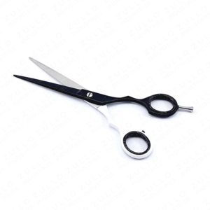 Ciseaux de coiffure professionnels en acier inoxydable revêtu de titane, ciseaux de coiffure noirs et blancs de qualité supérieure - Product Image 3