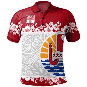 Polo à manches courtes pour homme à motif polynésien rouge, texte personnalisé imprimé, respirant, coupe classique, vêtements décontractés - Product Image 3