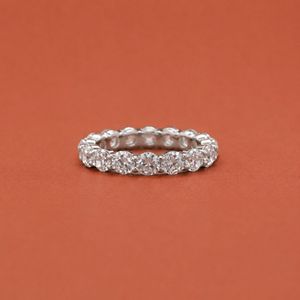 S925 <b>Silver</b> Elegant <b>Wedding</b> Band Anniversary Moissanite Diamond <b>Ring</b> For <b>Women</b> - Product Image 1