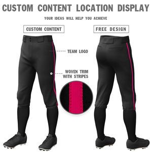 Pantalon de baseball pour garçons, style gamer, nouvelle couleur, bandes latérales roses, passants de ceinture, confortable, personnalisable - Product Image 4