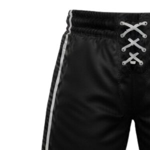 Shorts de sport athlétiques pour hommes, noirs, imprimés par sublimation, en polyester, avec cordon de serrage et bande latérale, pour le hockey sur glace, performance optimale - Product Image 4