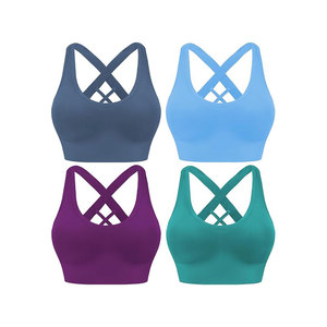 สำหรับสปอร์ตบราแบบ Racerback ของ STITCH MASTER สำหรับผู้หญิง สีกรมท่า สีฟ้าอ่อน สีม่วง สีเขียวอมฟ้า รองรับการออกกำลังกายได้ดี เหมาะสำหรับยิม โยคะ ฟิตเนส และการออกกำลังกาย - Product Image 1