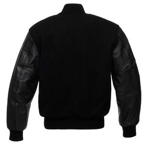 College Man Stylish Varsity <b>Jacket</b> <b>Red</b> Black Wool Stand Collar Hooded Thick Winter Streetwear - Product Image 6