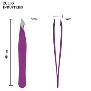Pinzas moldeadoras de cejas de acero inoxidable de primera calidad profesional Punta puntiaguda inclinada Color personalizado Etiqueta privada OEM - Product Image 3