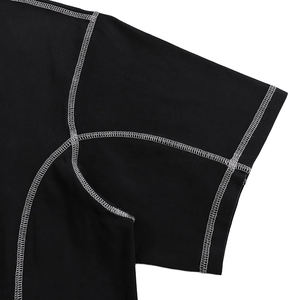 T-shirt personnalisé avec logo brodé, été, 260 GSM, 100% coton, poids lourd, contraste, streetwear, col rond, pour homme - Product Image 4