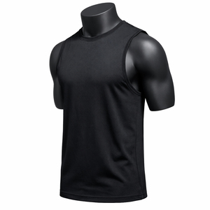 High Quality <b>Men's</b> Women's Summer Gym Tank Top Solid <b>White</b> Cotton Knitted Inner <b>Vest</b> Hollow V-Neck Cheap Unisex Summer Workout - Product Image 2