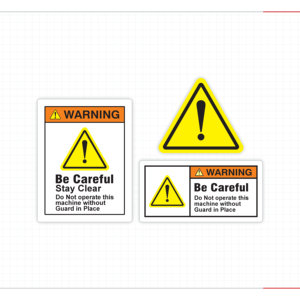 Avertissement de la marque AGS : Attention, la machine peut s'enclencher automatiquement. Restez à l'écart. Autocollant de sécurité industriel M19. Étiquette de danger pour l'automatisation. - Product Image 5