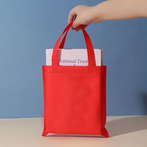 50 Sacchetti Riutilizzabili in Tessuto Non Tessuto da 7.9x7.9 Pollici, Colori Arcobaleno Misti con Manici Antiscivolo Magenta, Pieghevoli per Matrimoni - Product Image 4