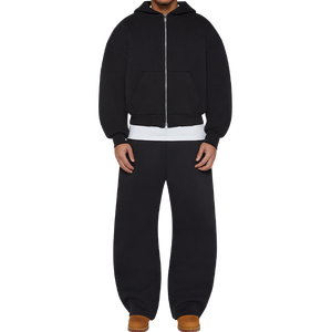 Ensemble de survêtement pour homme en molleton français avec fermeture éclair et pantalon baggy, style streetwear, 100% coton - Product Image 5