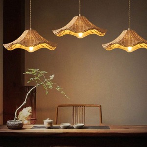 Pantalla de Lámpara Colgante de Ratán Hecha a Mano, Estilo Europeo y Asiático, Ecológica, Tejida, para Uso en Interiores - Product Image 4