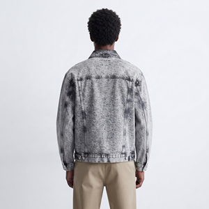Winter Jean <b>Jacket</b> <b>Mens</b> Turn Down Collar Button Up Denim Jeans <b>Jackets</b> <b>Men</b> <b>White</b> Washed Denim <b>Jacket</b> <b>Men's</b> - Product Image 2