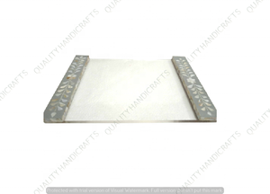 Bandejas de Servir de Madera Rosa de Nuevo Diseño, Acrílico Madreperla, Certificación EPCH, Artesanía de Calidad para Uso en el Hogar y Restaurantes, India - Product Image 3