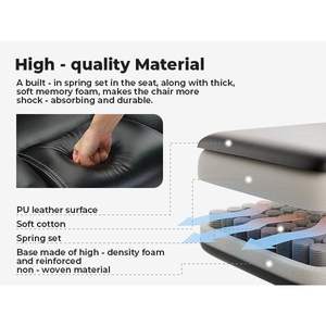 เก้าอี้สำนักงานตามหลักสรีรศาสตร์พร้อมพนักพิงสูงและรองรับหลังส่วนล่าง รับน้ำหนักได้ 200 กก. เก้าอี้โต๊ะคอมพิวเตอร์หนัง PU แบบยกได้ - Product Image 6