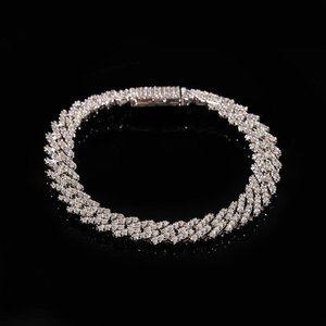 Pulsera de Lujo HAD JEWELL con Doble Hilera de Perlas de Agua Dulce y Moissanita Plateada, Joyería Fina Unisex - Product Image 1