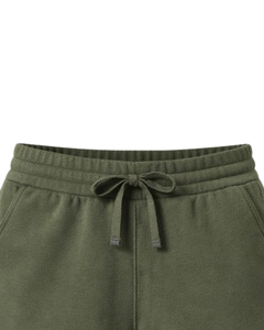 Custom Olive Green Women Sweat Shorts Cotton Fleece Elastic Waist <b>Drawstring</b> Gym Casual Summer Shorts OEM Manufacturer Supplier - Product Image 4
