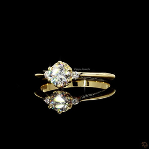 Luxury IGI Certified Lab Grown Diamond <b>Solitaire</b> <b>Ring</b> | Round Brilliant Cut |10K,14K,18K Solid Gold & 925 <b>Silver</b> Wedding Jewelry - Product Image 3
