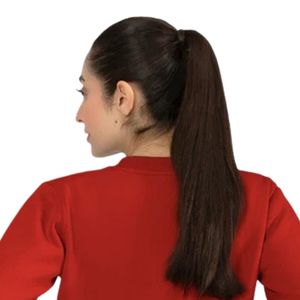 Sweat-shirt court rouge à col rond et manches longues pour femme, coupe ajustée, décontracté, avec détail taille élastique, style minimaliste, pour le quotidien et les activités sportives - Product Image 4