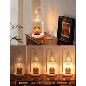 Dimmable White Crystal Candle Warmer Lamp <b>Timer</b> Height Adjustable Wax Melts Warmer for Birthdays Jar Candles-Product Candle - Product Image 6