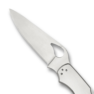 Couteaux de poche pliants en argent de qualité supérieure avec lame en acier inoxydable à bord lisse, manche en métal brossé et clip de ceinture portable - Product Image 5