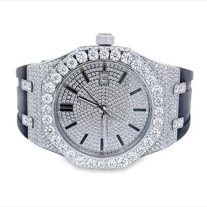 Reloj de Lujo para Hombre con Diamantes, Estilo Hip Hop, Chapado en Oro Rosa, Acero Inoxidable, Cuarzo, Automático, Estilo Ejecutivo, Moda Rapper - Product Image 5