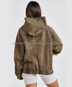 Sudadera con Capucha de Leopardo para Mujer, Oversize, Estampado de Guepardo, Manga Larga, Estilo Y2K, Gráfica - Product Image 2
