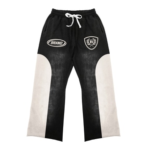 Ensembles de survêtements d'entraînement unisexes 100 % coton, respirants, décontractés, tendance, délavés à l'acide, couleur unie, grandes tailles, personnalisables - Product Image 3