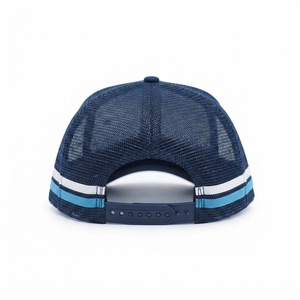 Unisex <b>Navy</b> Mesh Trucker <b>Hat</b> 6-Panel Adjustable Snapback Casual Outdoor Fashion Spring Summer Breathable Contrast Color Design - Product Image 3