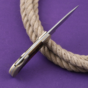 มีดอเนกประสงค์พับได้ทำจากสแตนเลสสตีล Nordic Forge ด้ามจับไม้ pakka ปลอกหนังแพนเค้กกระเป๋า EDC OEM ล่าสัตว์ตั้งแคมป์ - Product Image 3