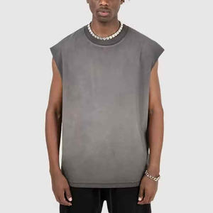 Custom Vintage Cotton Tank Top <b>for</b> <b>Men</b> Washed Vest, High Quality Plus Size <b>Men's</b> Workout <b>Singlets</b>, Retro Gym & Streetwear Sleeve - Product Image 3