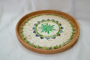 Bandeja de perlas incrustadas de ratán, de lujo - Product Image 6